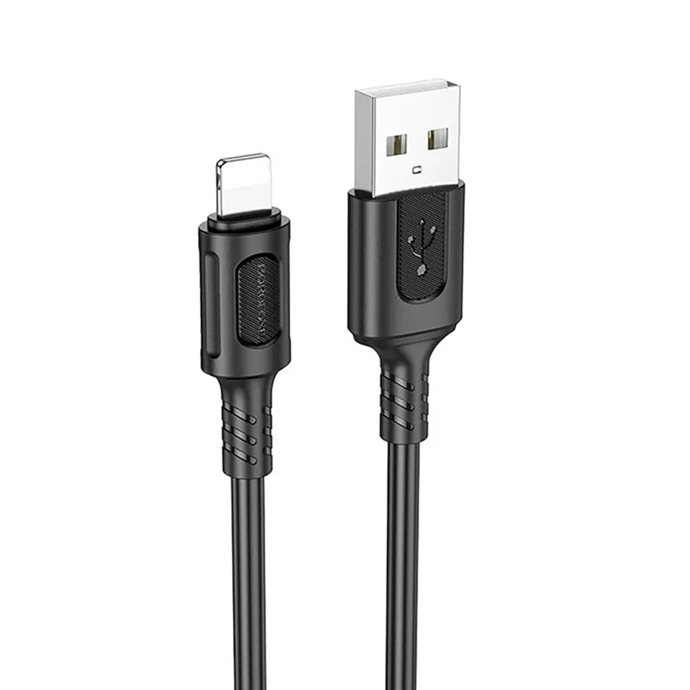 Cable de Datos y Carga USB-A - Lightning Borofone BX111 Feliz, 18W, 1m, Negro