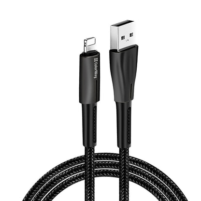 Cable de Datos y Carga USB-A - Lightning ColorWay CW-CBUL035, 18W, 1m, Negro