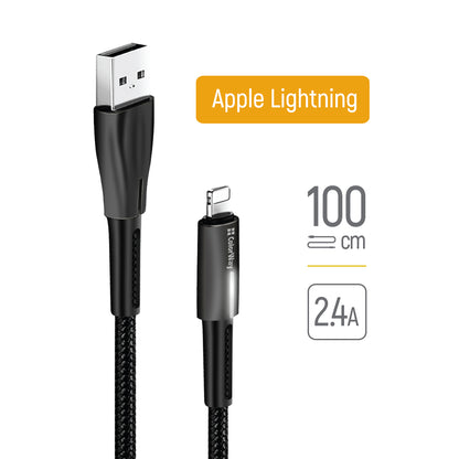 Cable de Datos y Carga USB-A - Lightning ColorWay CW-CBUL035, 18W, 1m, Negro