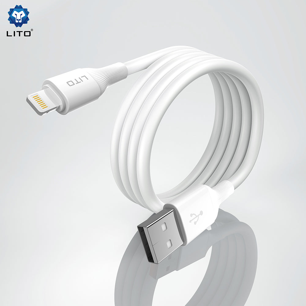 Cable de Datos y Carga USB-A - Lightning Lito LD06L, 18W, 1m, Blanco