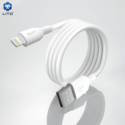 Cable de Datos y Carga USB-A - Lightning Lito LD06L, 18W, 1m, Blanco