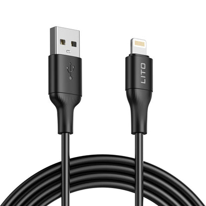Cable de Datos y Carga USB-A - Lightning Lito LD06L, 18W, 1m, Negro