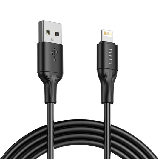 Cable de Datos y Carga USB-A - Lightning Lito LD06L, 18W, 1m, Negro