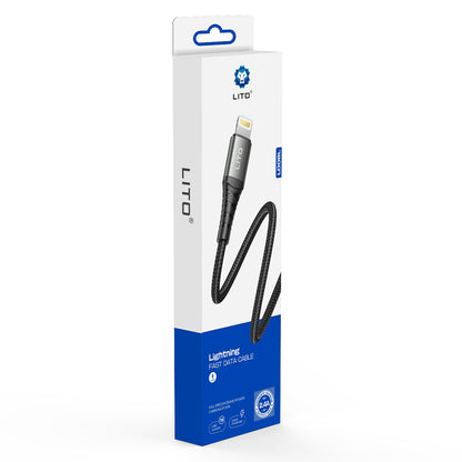 Cable de Datos y Carga USB-A - Lightning Lito LD08L, 18W, 1m, Negro