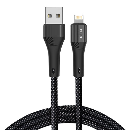 Cable de Datos y Carga USB-A - Lightning Lito LD14, 18W, 1m, Negro