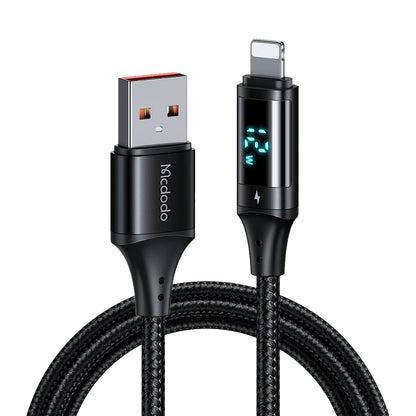 Cable de Datos y Carga USB-A - Lightning McDodo CA-1060 Display, 12W, 1.2m, Negro