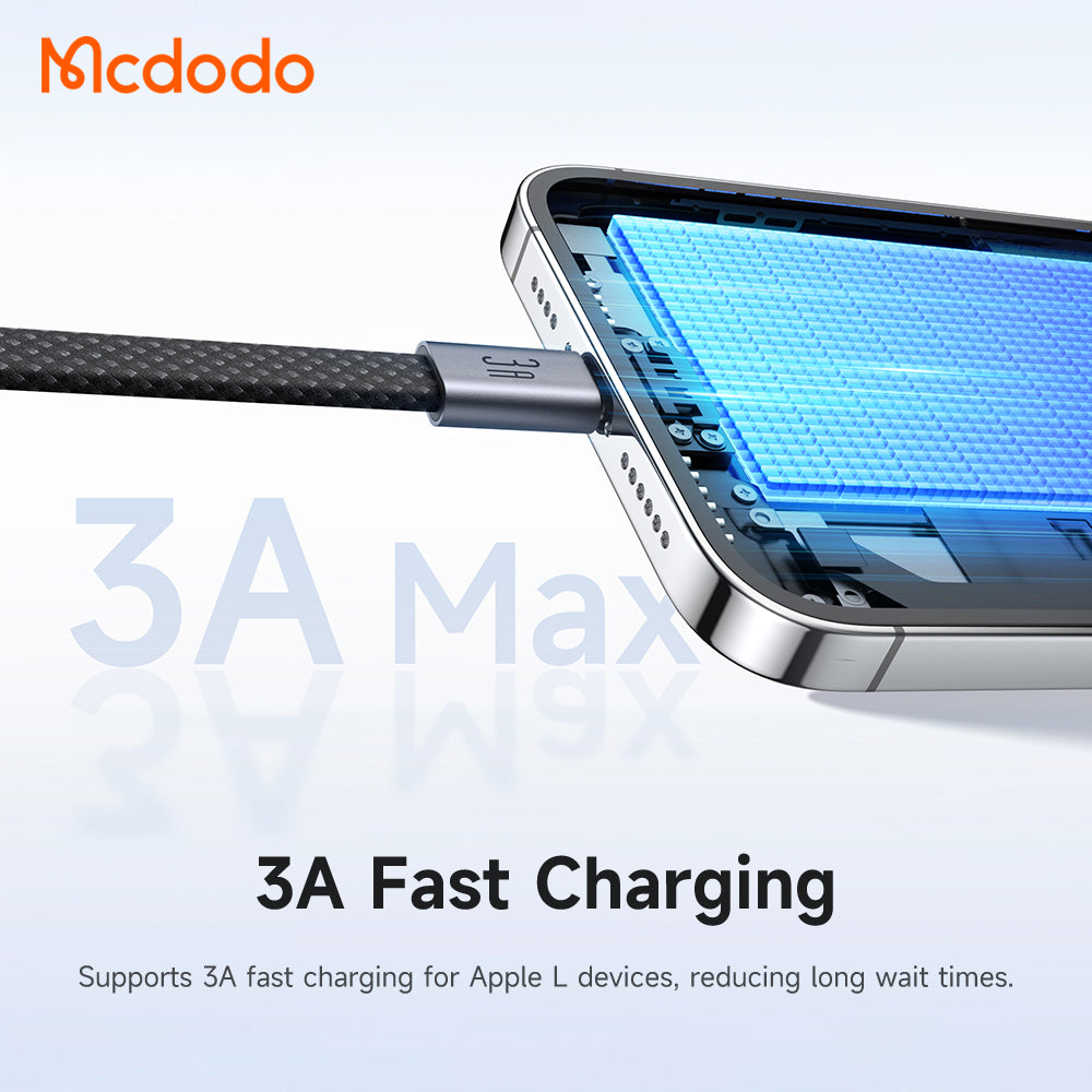 Cable de Datos y Carga USB-A - Lightning McDodo CA-1160, 18W, 1m, Negro