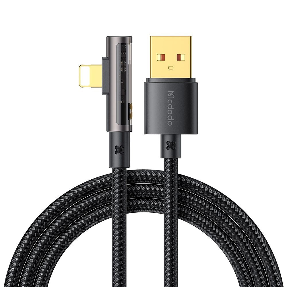 Cable de Datos y Carga USB-A - Lightning McDodo CA-3510 Angled, 18W, 1.2m, Negro