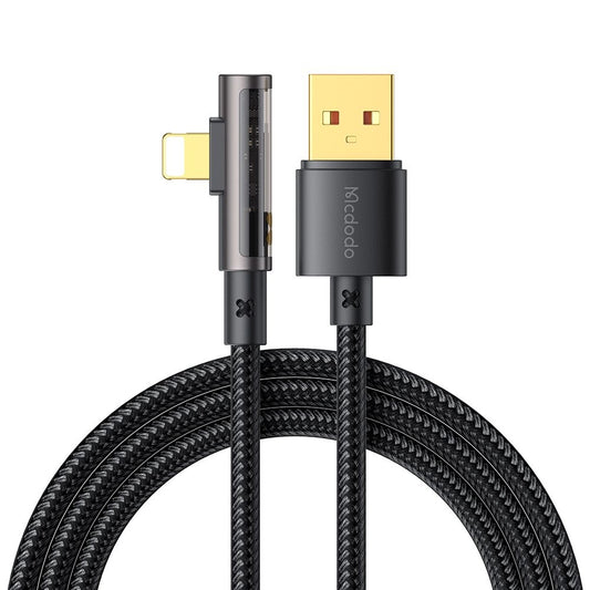 Cable de Datos y Carga USB-A - Lightning McDodo CA-3510 Angled, 18W, 1.2m, Negro