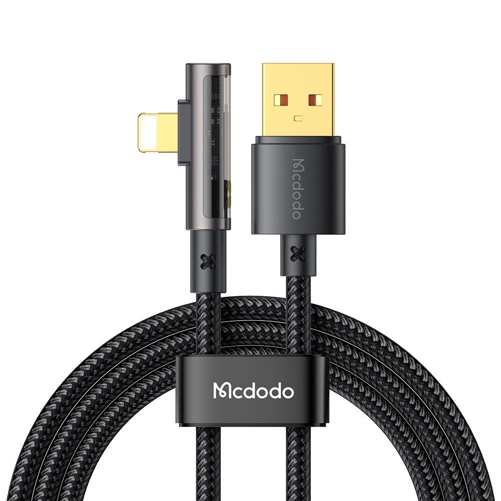 Cable de Datos y Carga USB-A - Lightning McDodo CA-3510 Angled, 18W, 1.2m, Negro