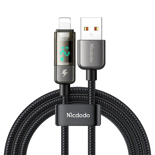 Cable de Datos y Carga USB-A - Lightning McDodo CA-3620 Display Auto Power Off, 18W, 1.2m, Negro