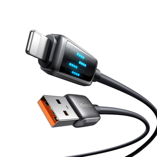 Cable de Datos y Carga USB-A - Lightning McDodo CA-5250 Display, 18W, 1.2m, Negro