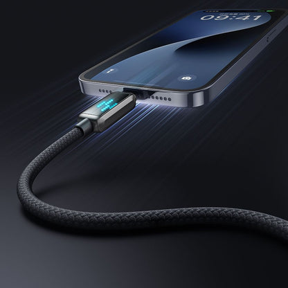 Cable de Datos y Carga USB-A - Lightning McDodo CA-5250 Display, 18W, 1.2m, Negro