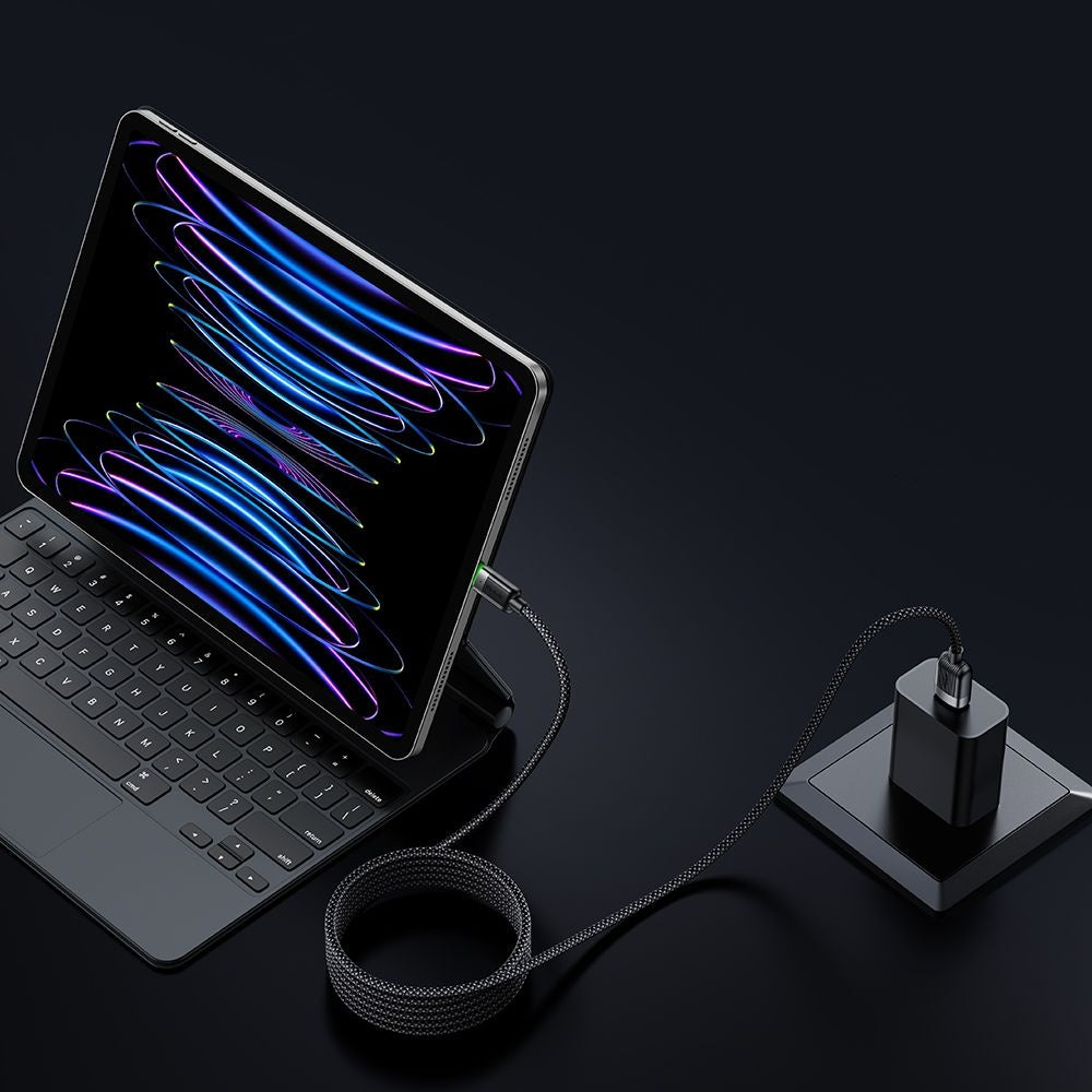 Cable de Datos y Carga USB-A - Lightning McDodo CA-6000 Autoenrollable, 18W, 1.2m, Negro