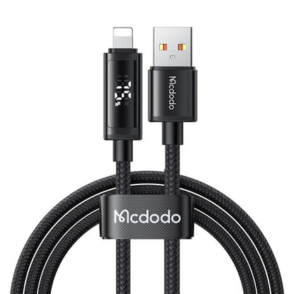 Cable de Datos y Carga USB-A - Lightning McDodo CA-7970 Display, 18W, 1.2m, Negro