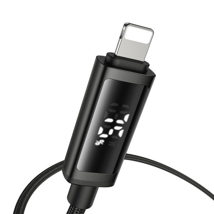 Cable de Datos y Carga USB-A - Lightning McDodo CA-7970 Display, 18W, 1.2m, Negro