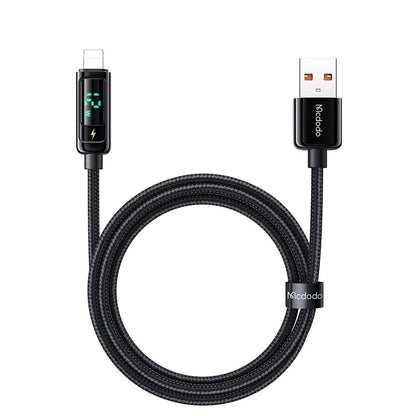 Cable de Datos y Carga USB-A - Lightning McDodo CA-9940 Display, 12W, 1.2m, Negro