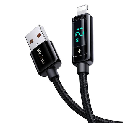 Cable de Datos y Carga USB-A - Lightning McDodo CA-9940 Display, 12W, 1.2m, Negro