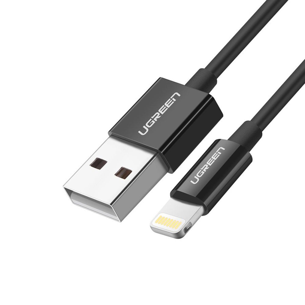Cable de Datos y Carga USB-A - Lightning UGREEN 80823, 18W, 2m, Negro