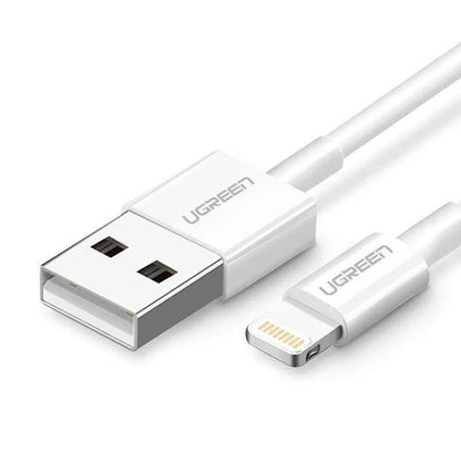 Cable de Datos y Carga USB-A - Lightning UGREEN US155 (20730), 18W, 2m, Blanco