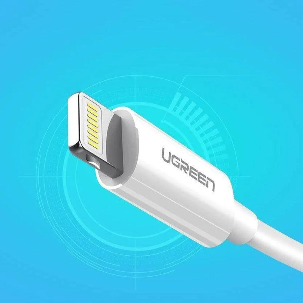 Cable de Datos y Carga USB-A - Lightning UGREEN US155 (20730), 18W, 2m, Blanco