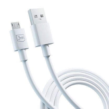 Cable de Datos y Carga USB-A - microUSB 3MK Hyper, 18W, 1.2m, Blanco