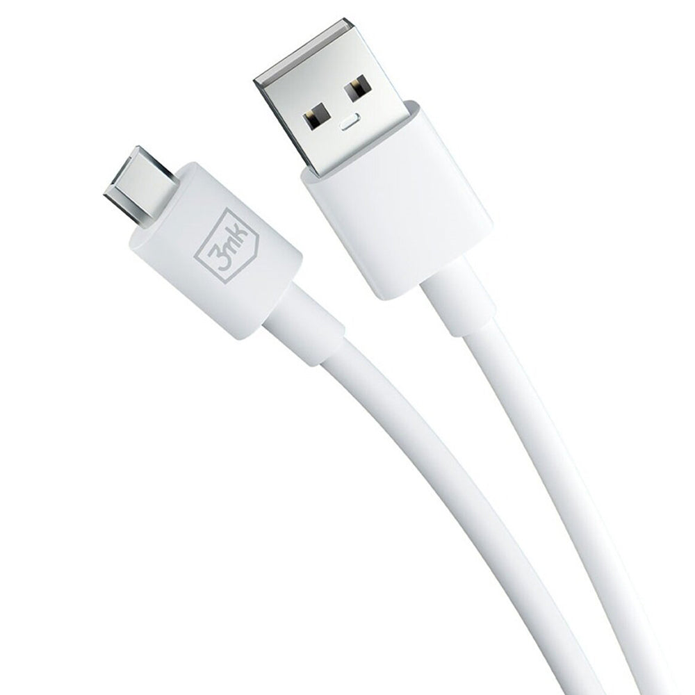 Cable de Datos y Carga USB-A - microUSB 3MK Hyper, 18W, 1.2m, Blanco