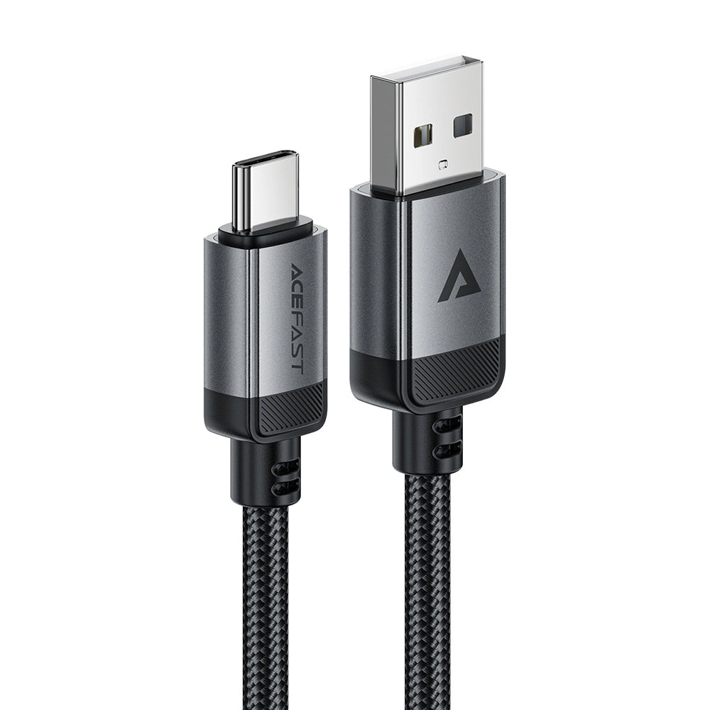 USB-A to USB-C Data and Charging Cable Acefast C20-04, 18W, 1.2m, Black