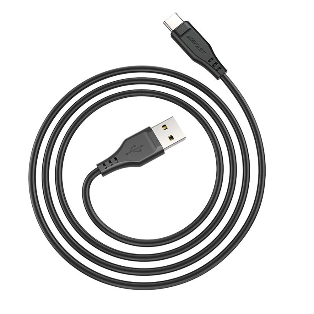 USB-A to USB-C Data and Charging Cable Acefast C3-03, 60W, 1.2m, Black