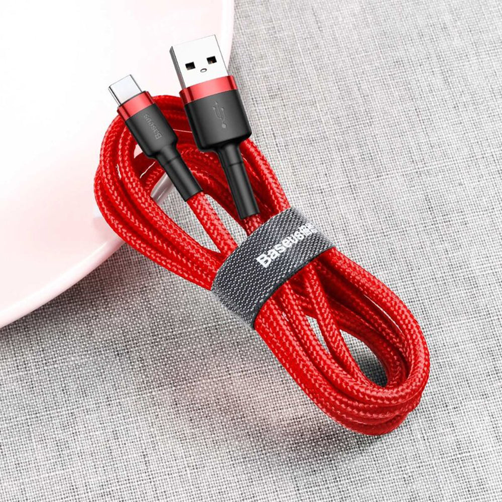 Cable de Datos y Carga USB-A - USB-C Baseus Cafule, 18W, 3m, Rojo CATKLF-U09