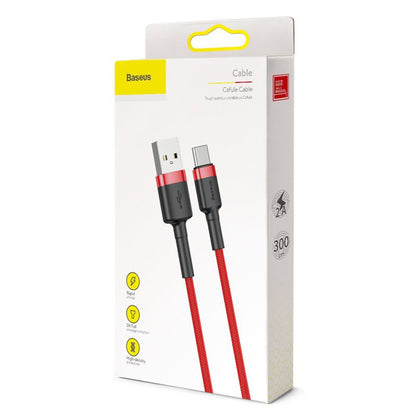 Cable de Datos y Carga USB-A - USB-C Baseus Cafule, 18W, 3m, Rojo CATKLF-U09