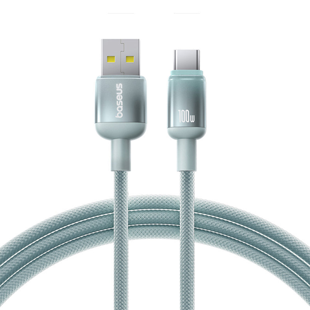 Cable de Datos y Carga USB-A - USB-C Baseus Discolor, 100W, 2m, Azul Verde E0418500