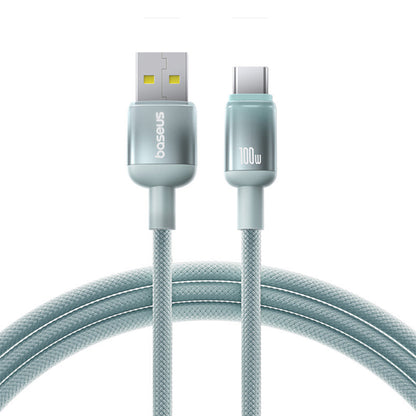 Cable de Datos y Carga USB-A - USB-C Baseus Discolor, 100W, 2m, Azul Verde E0418500