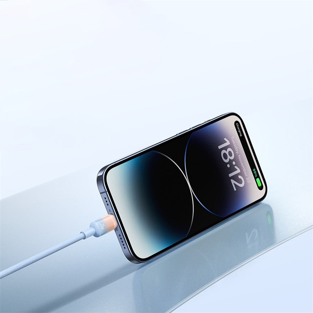 Cable de Datos y Carga USB-A - USB-C Baseus Discolor, 100W, 2m, Azul Verde E0418500