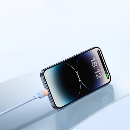 Cable de Datos y Carga USB-A - USB-C Baseus Discolor, 100W, 2m, Azul Verde E0418500