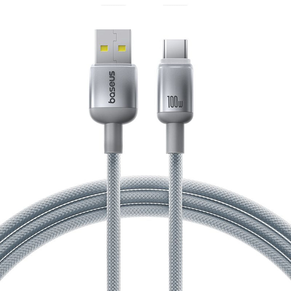 Cable de Datos y Carga USB-A - USB-C Baseus Discolor, 100W, 2m, Plateado E0420700