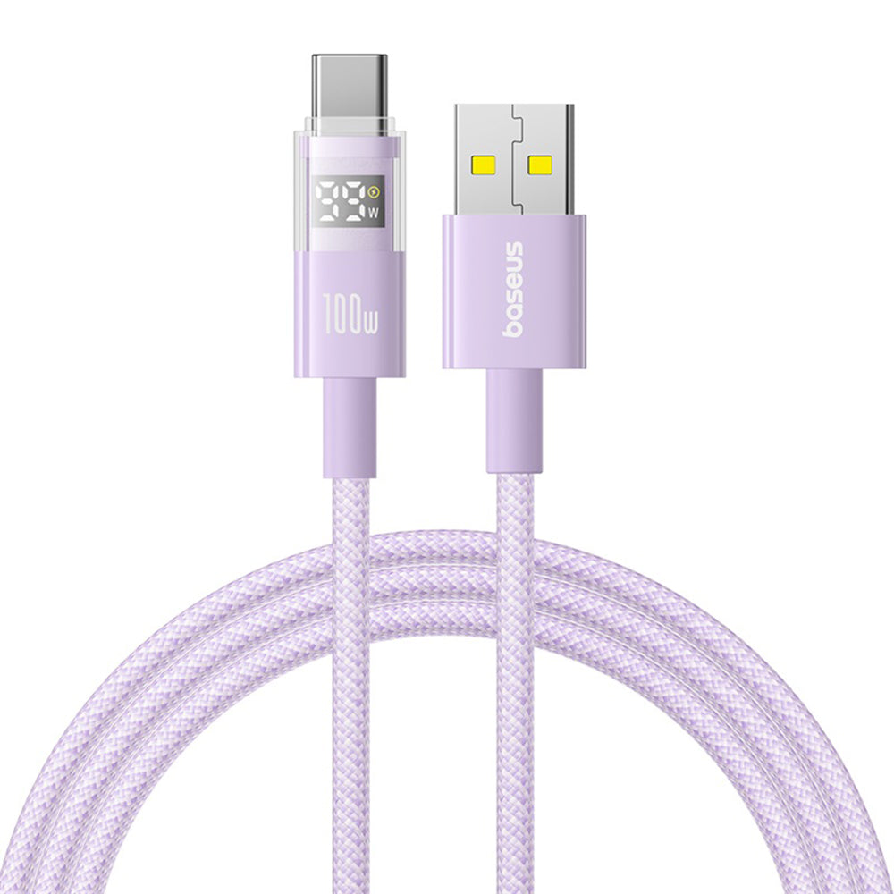 Cable de Datos y Carga USB-A - USB-C Baseus Display 2, 100W, 1m, Morado P10382701511-00