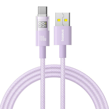 Cable de Datos y Carga USB-A - USB-C Baseus Display 2, 100W, 1m, Morado P10382701511-00