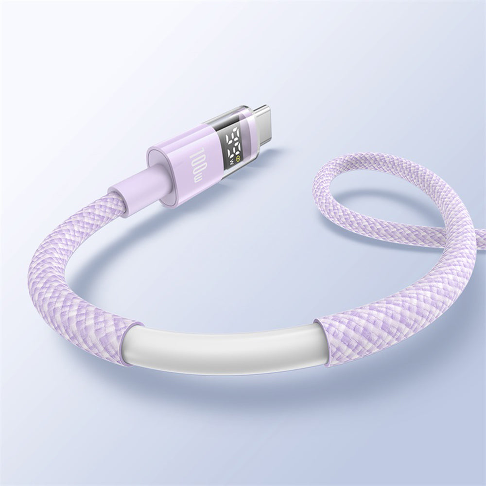 Cable de Datos y Carga USB-A - USB-C Baseus Display 2, 100W, 1m, Morado P10382701511-00