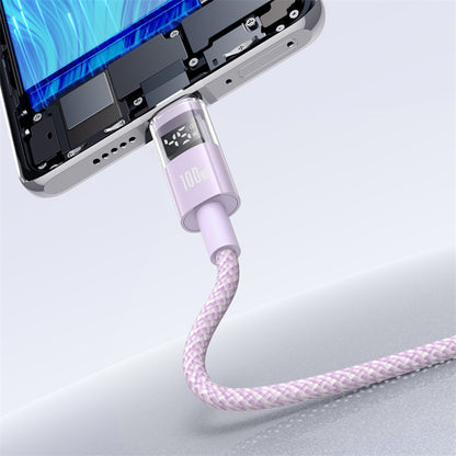 Cable de Datos y Carga USB-A - USB-C Baseus Display 2, 100W, 1m, Morado P10382701511-00