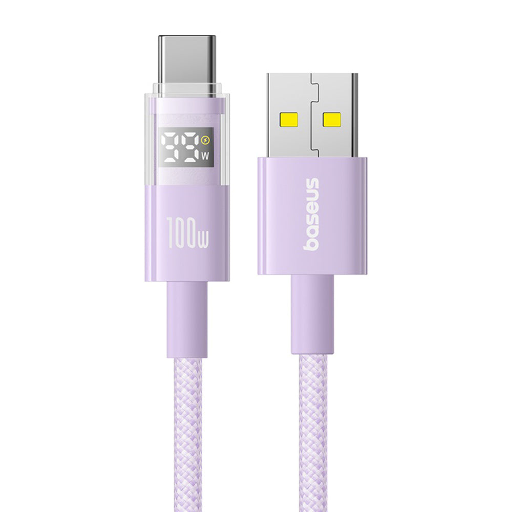 Cable de Datos y Carga USB-A - USB-C Baseus Display 2, 100W, 2m, Morado P10382701511-01