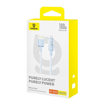 Cable de Datos y Carga USB-A - USB-C Baseus Gem, 100W, 2m, Azul P10373002311-01