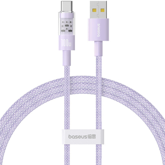 Cable de Datos y Carga USB-A - USB-C Baseus Gem, 100W, 2m, Morado P10373002511-01