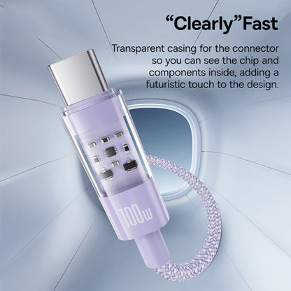 Cable de Datos y Carga USB-A - USB-C Baseus Gem, 100W, 2m, Morado P10373002511-01