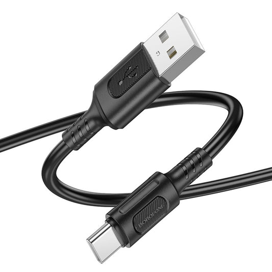 Cable de Datos y Carga USB-A - USB-C Borofone BX111 Feliz, 20W, 1m, Negro