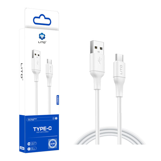 Cable de Datos y Carga USB-A - USB-C Lito LD06T, 18W, 1m, Blanco