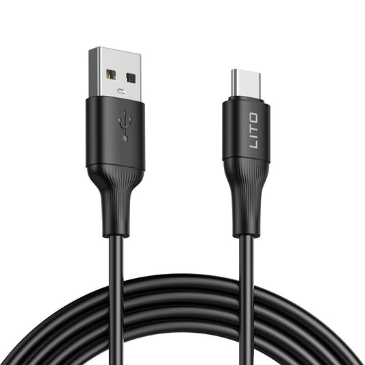 Cable de Datos y Carga USB-A - USB-C Lito LD06T, 18W, 1m, Negro
