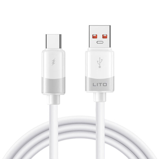 Cable de Datos y Carga USB-A - USB-C Lito LD07, 18W, 1m, Blanco
