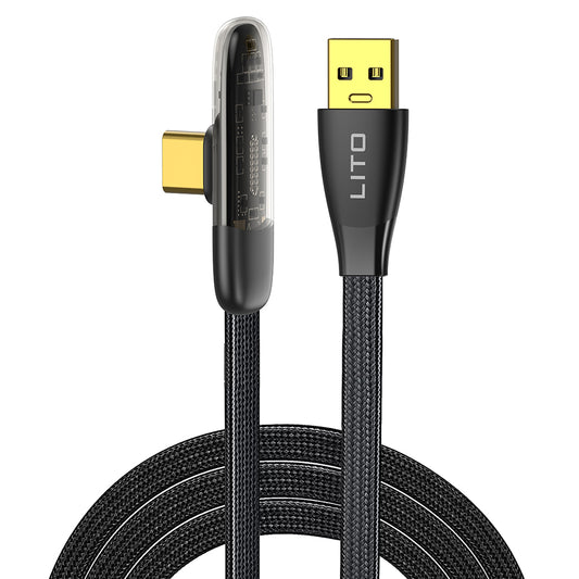 Cable de Datos y Carga USB-A - USB-C Lito LD11C, 18W, 1m, Negro
