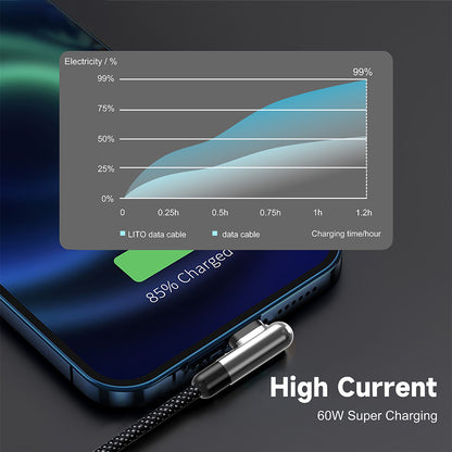 Cable de Datos y Carga USB-A - USB-C Lito LD13C, 18W, 1m, Negro